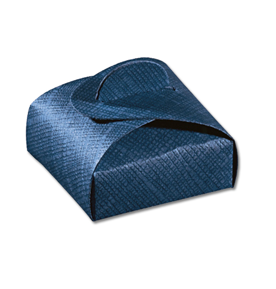 10pz. Scatola portaconfetti mini astuccio juta blu mm. 47x47x17